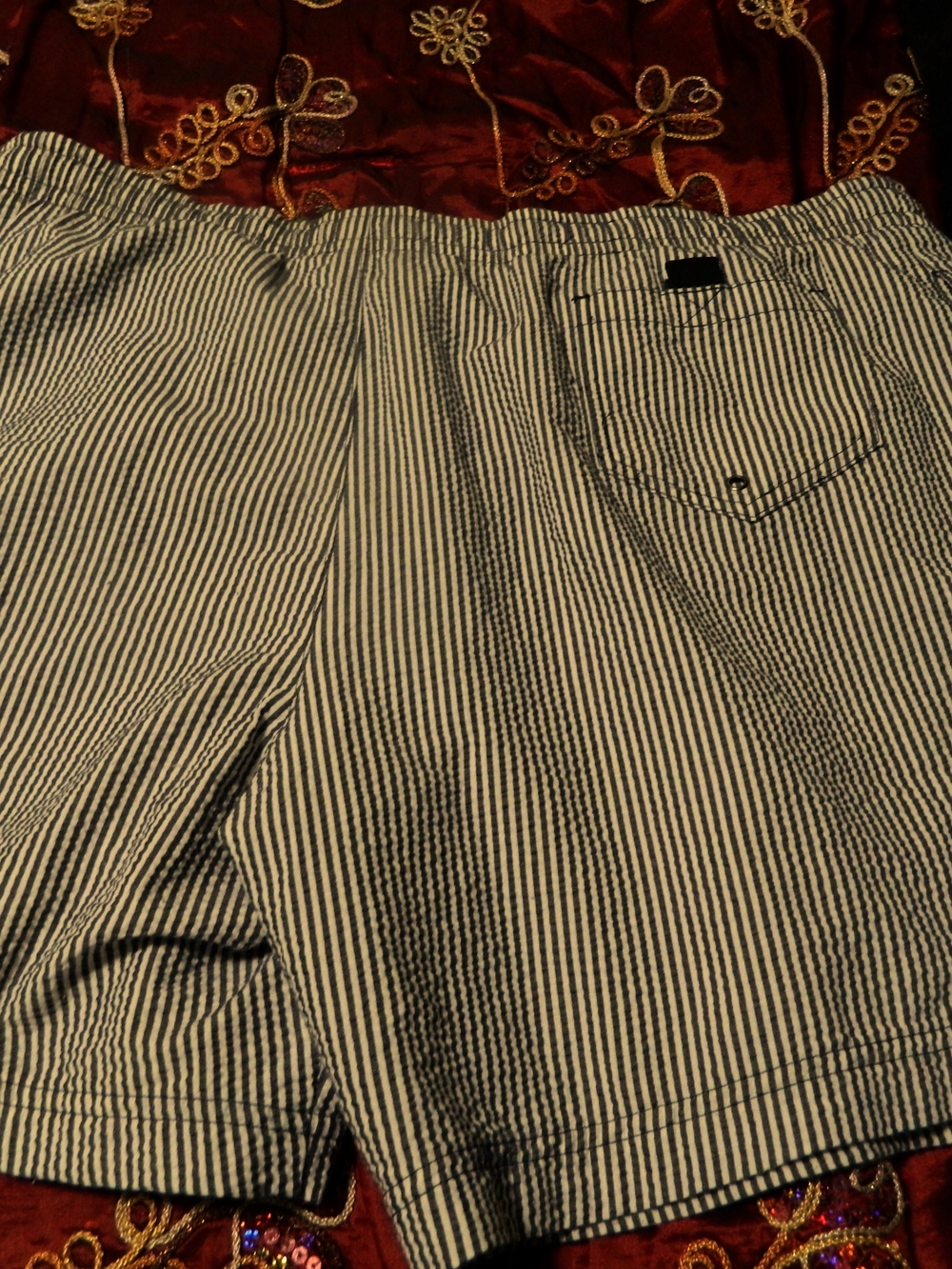 Polo by Ralph Lauren Navy and White Striped Swim Trunks